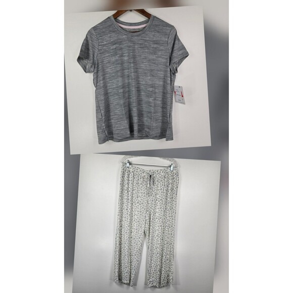 Hanes Women's Size Small 2 Piece Pajama Set Pants Top Gray NWT - Picture 1 of 11